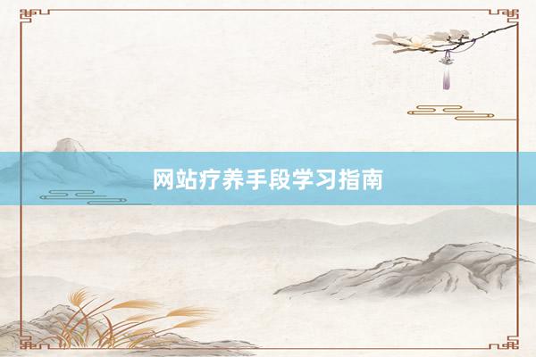 网站疗养手段学习指南